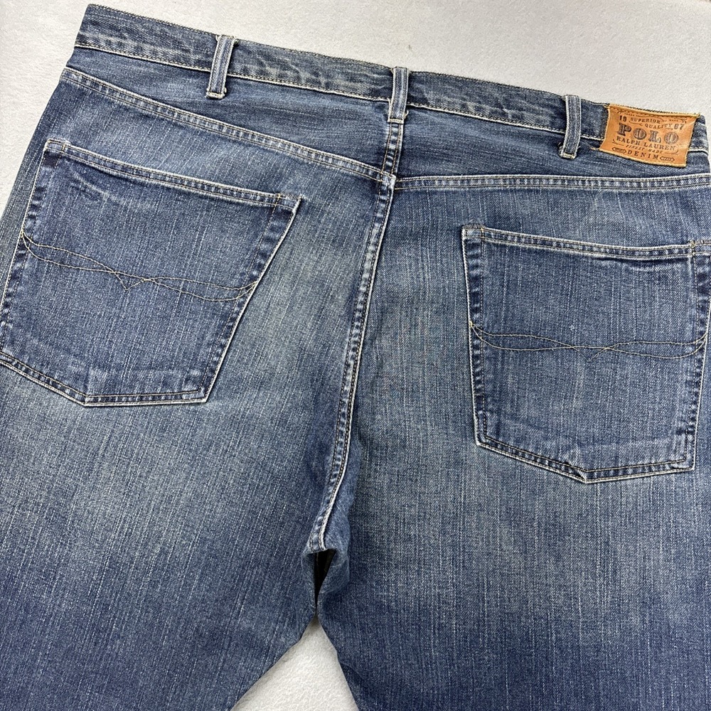 Polo Ralph Lauren Jeans Mens 40x30‎ Blue Cortlandt 300 Straight Blue Denim Faded